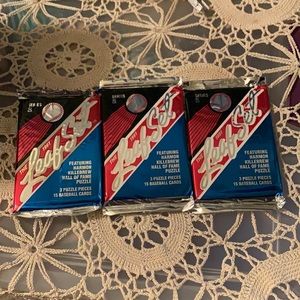 3X Leaf Set 1991 MLB Baseball Puzzle & Cards Series 2 Factory Sealed Packages